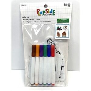 Playside Creations Color Me Iron-On Camp Patches Kids Craft Kit